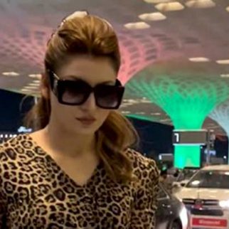 Urvashi Rautela in a lepoard print dress slays her airport look
