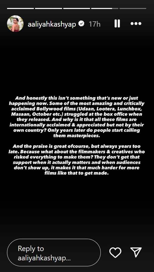 Aaliyah Kashyap calls out viewers for skipping quality films: “It’s honestly so frustrating…”