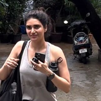 Karishma Tanna rushing after a gym sesh