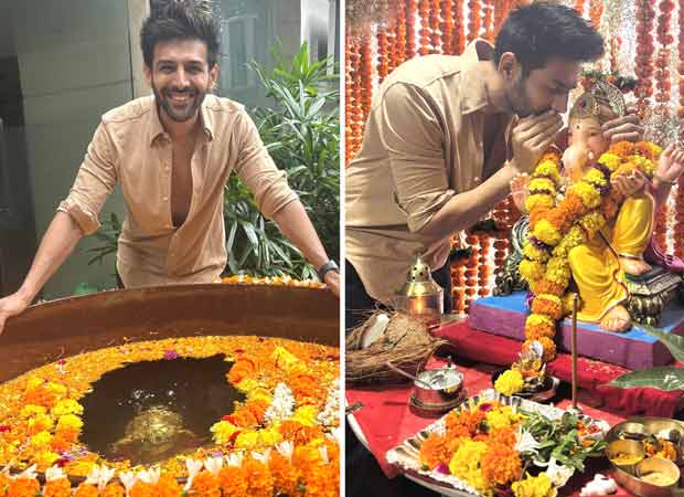 Kartik Aaryan performs emotional Ganpati Visarjan at home with eco-friendly touch; fans can’t stop gushing : Bollywood News – Bollywood Hungama