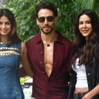 Leads of Baaghi 4 pose for media! Tiger Shroff, Harnaaz Sandhu & Sonam Bajwa
