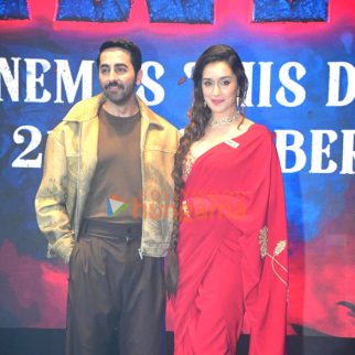 Photos: Ayushmann Khurrana, Shraddha Kapoor, Dinesh Vijan, Amar Kaushik, Niren Bhatt and others grace the trailer launch of Thamma