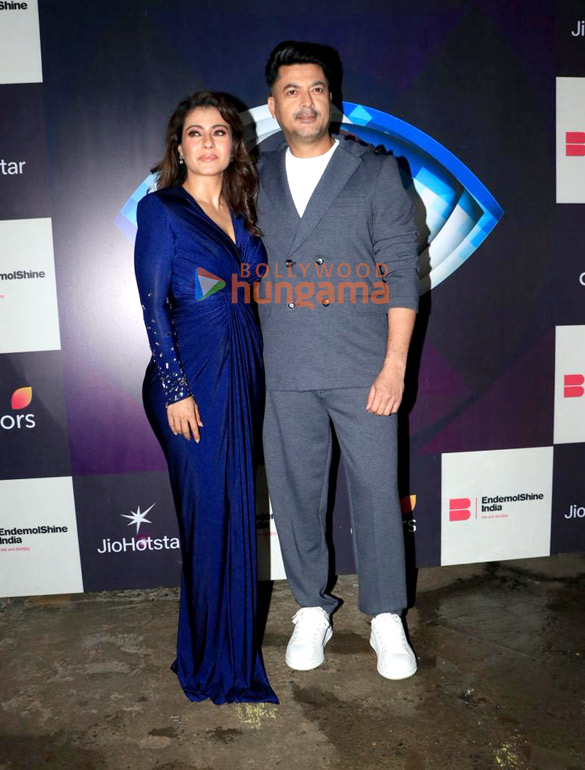 photos kajol and jisshu sengupta snapped shooting a special weekend ka vaar segment on the sets of bigg boss 19 to promote their show the trial season 2 2