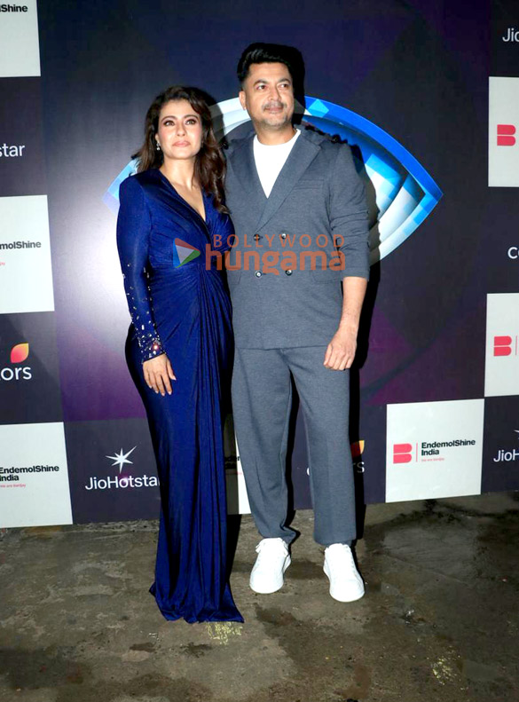 photos kajol and jisshu sengupta snapped shooting a special weekend ka vaar segment on the sets of bigg boss 19 to promote their show the trial season 2 3