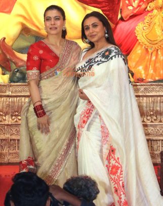 Photos: Rani Mukerji, Kajol, Ayan Mukerji and others snapped during Durga Puja at North Bombay Sarbojanin