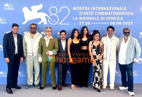Photos: Sharib Khan, Ranjan Singh, Anuparna Roy, Alberta Barbara (Festival Head, Venice), Anurag Kashyap and Vikas Kumar snapped at the world premiere of Songs of Forgotten Trees at the 82nd Venice International Film Festival