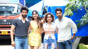 Photos: Varun Dhawan, Janhvi Kapoor, Sanya Malhotra and Rohit Saraf snapped promoting Sunny Sanskari Ki Tulsi Kumari