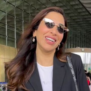 Sophie Choudry in a chirpy mood at the airport