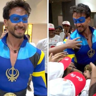 Tiger Shroff wears A Flying Jatt costume after six years to celebrate National Cancer Rose Day with children fighting disease
