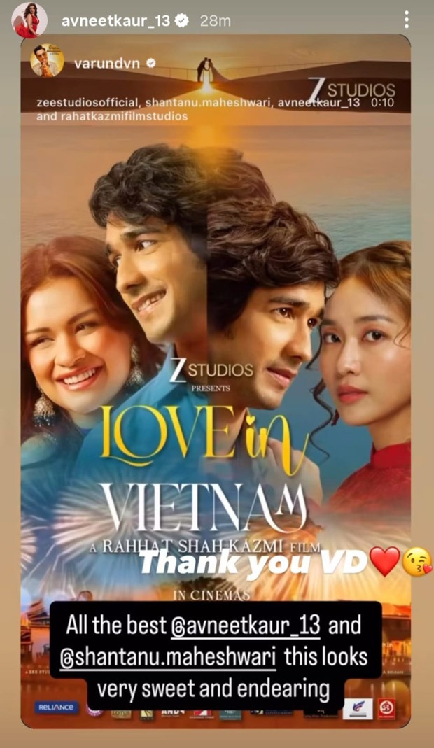 Varun Dhawan gives a shoutout to Avneet Kaur and Shantanu Maheshwari ahead of Love in Vietnam's theatrical release