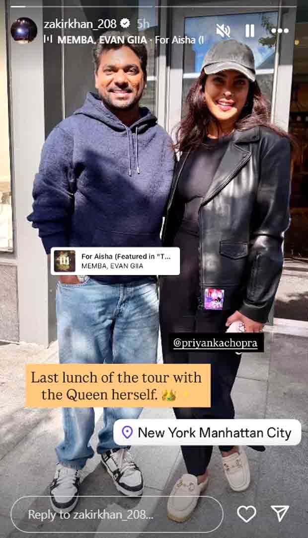 Priyanka Chopra meets Zakir Khan for lunch in New York, calls him “kind and creative”