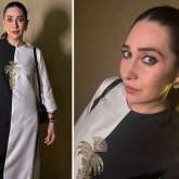Karisma Kapoor keeps it classic in Rs 26,000 raw silk kurta set featuring cherry vine print for Diwali 2025
