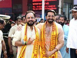 Photos: Ayushmann Khurrana, Amar Kaushik seek blessings at Siddhivinayak Temple after release of Thamma