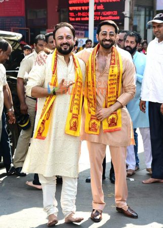 Photos: Ayushmann Khurrana, Amar Kaushik seek blessings at Siddhivinayak Temple after release of Thamma