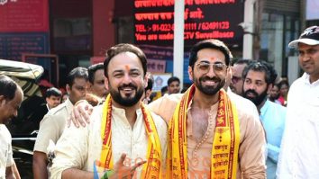 Photos: Ayushmann Khurrana, Amar Kaushik seek blessings at Siddhivinayak Temple after release of Thamma