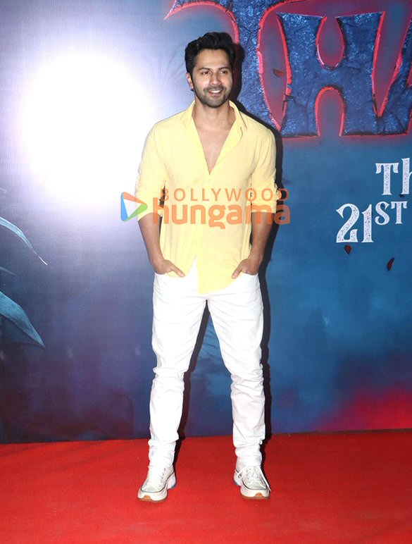 photos ayushmann khurrana rashmika mandanna varun dhawan and others grace the special screening of thamma 3