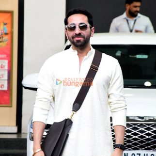 Photos: Ayushmann Khurrana, Rashmika Mandanna and Dinesh Vijan snapped at Kalina airport