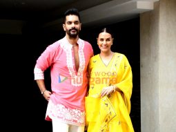 Photos: Neha Dhupia and Angad Bedi celebrate Diwali with media