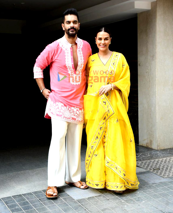 Photos: Neha Dhupia and Angad Bedi celebrate Diwali with media Photos: Neha Dhupia and Angad Bedi celebrate Diwali with media