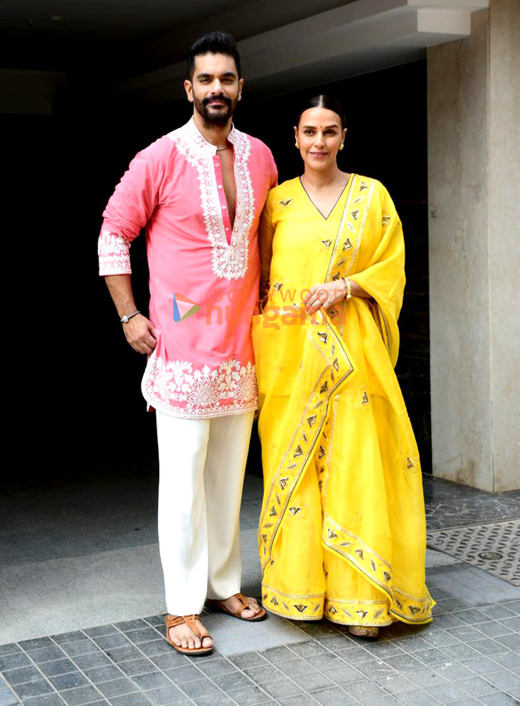 photos neha dhupia and angad bedi snapped at dharma productions office to celebrate diwali 4