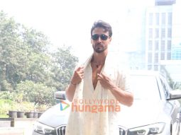 Photos: Tiger Shroff, Sanya Malhotra and Rohit Saraf snapped outside Dharma Productions’ office for Diwali puja