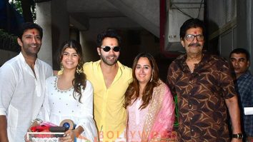 Photos: Varun Dhawan snapped with his family during Dhanteras puja at David Dhawan’s office in Juhu