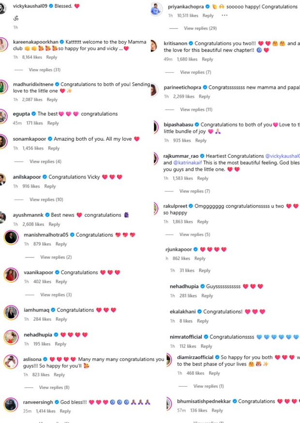 Katrina Kaif and Vicky Kaushal welcome their baby boy: Kareena Kapoor Khan, Priyanka Chopra, Ranveer Singh and more celebs shower blessings!