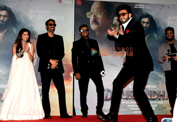 photos ranveer singh r madhavan arjun rampal and others snapped at the trailer launch of dhurandhar 1 3