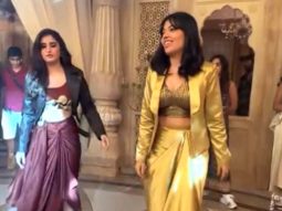 Rasha Thadani learning a dance step! such a cutie
