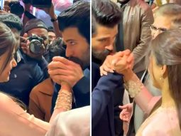 Vijay Deverakonda kisses Rashmika Mandanna’s hand at The Girlfriend success event in Hyderabad