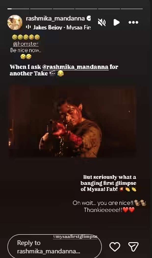Homi Adajania gives a shout-out to Cocktail 2 actor Rashmika Mandanna as she unveils her fierce avatar in Mysaa: “What a banging first glimpse!”