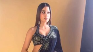 Janhvi Kapoor slays in an Royal Blue velvet saree