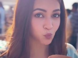 Kriti Kharbanda enjoying panipuri