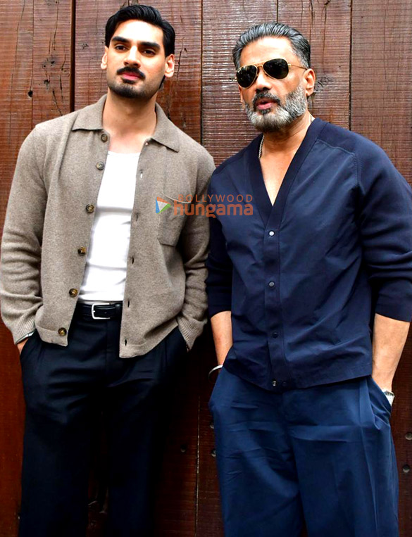 Photos: Ahan Shetty and Suniel Shetty snapped in Juhu Photos: Ahan Shetty and Suniel Shetty snapped in Juhu