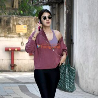 Photos: Rhea Chakraborty spotted outside a gym in Bandra