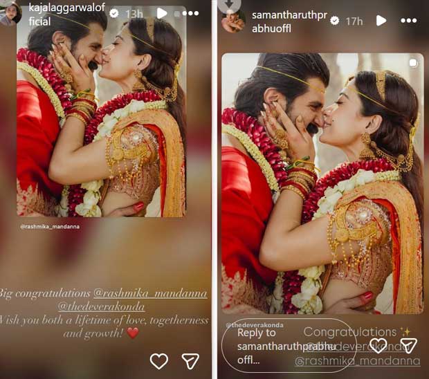Vijay Deverakonda - Rashmika Mandanna Wedding: Samantha Ruth Prabhu, Nani, Kajal Aggarwal and other South stars pour in love after dreamy Udaipur ceremony