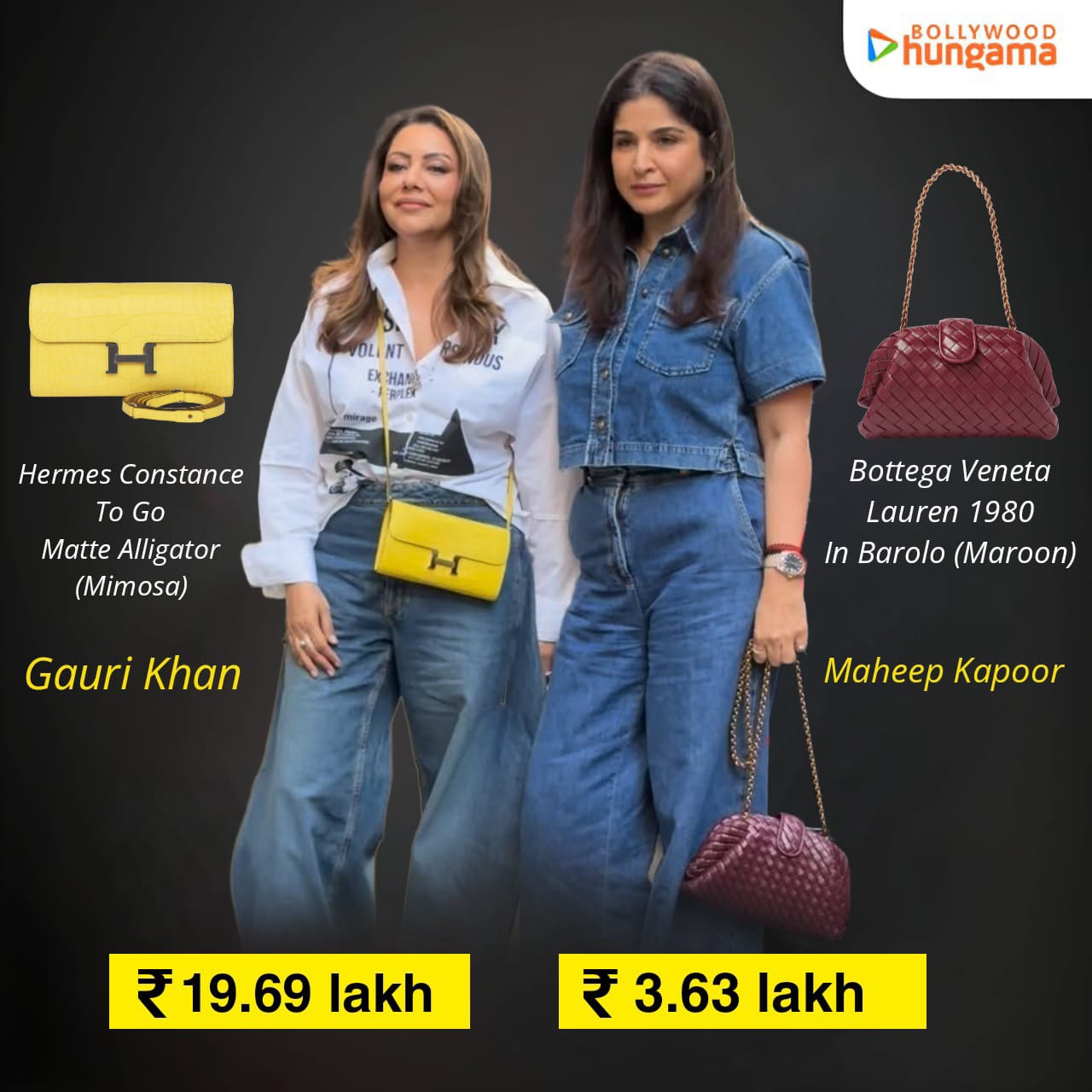 Gauri Khan and Maheep Kapoor flaunt their Rs.19.69 lakh Hermès bag and Rs. 3.63 lakh Bottega Veneta bag at Subedaar screening