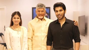Andhra Pradesh CM Chandrababu Naidu meets newlyweds Allu Sirish and Nayanika Reddy, extends blessings