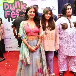 Photos: Ektaa R Kapoor and Wamiqa Gabbi snapped promoting Bhooth Bangla at Holi bash