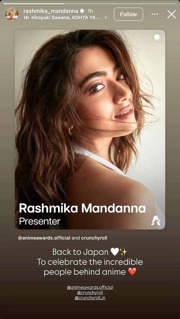 Rashmika Mandanna returns to Crunchyroll Anime Awards 2026; is all set to shine again on global stage in Tokyo
