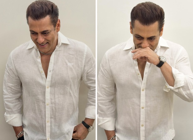 Salman Khan posing with his pet in a casual look, wearing a luxury Rolex watch