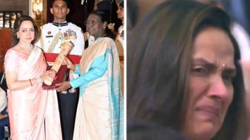 Late actor Dharmendra felicitated with Padma Vibhushan; Hema Malini gets teary-eyed while Ahana Deol breaks down