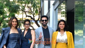 Photos: Ayushmann Khurrana, Rakul Preet Singh, Sara Ali Khan and Wamiqa Gabbi snapped promoting Pati Patni Aur Woh Do