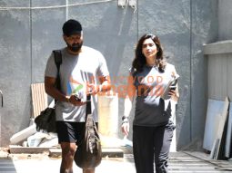 Photos: Karishma Tanna snapped with her husband Varun Bangera outside the gym