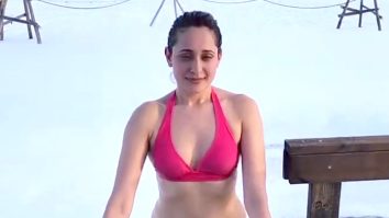 Pragya Jaiswal experience ice bath in a snow
