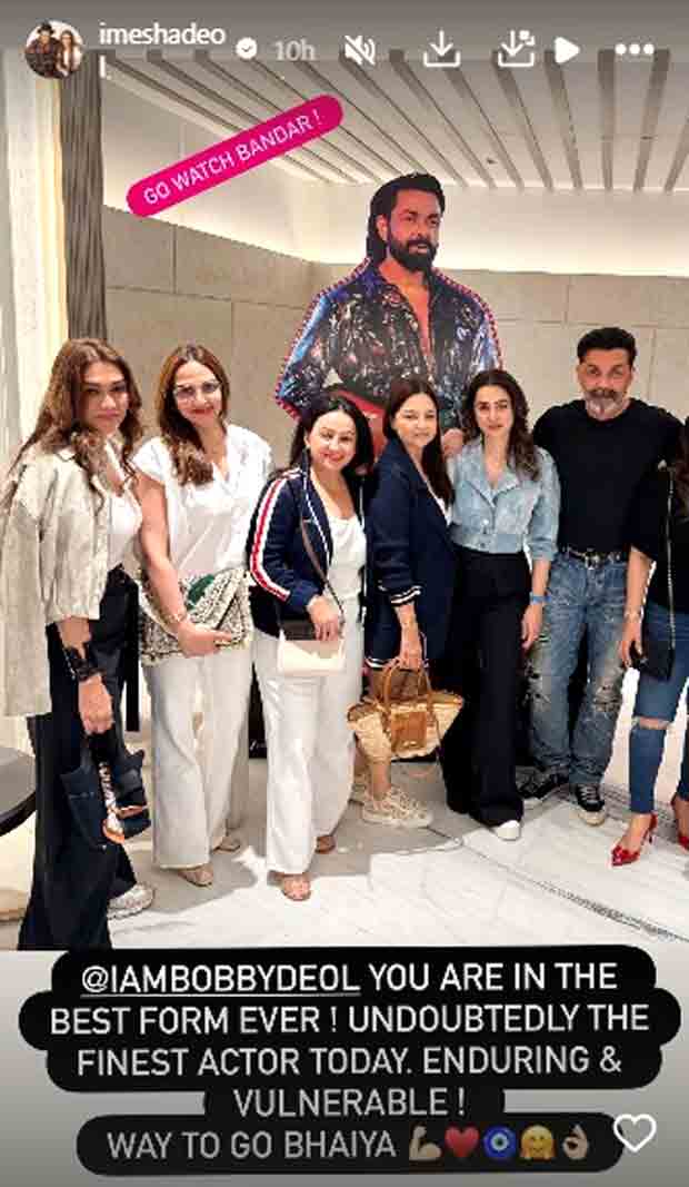 Esha Deol calls “bhaiya” Bobby Deol “the finest actor today” after watching Bandar: “You are in the best form ever”