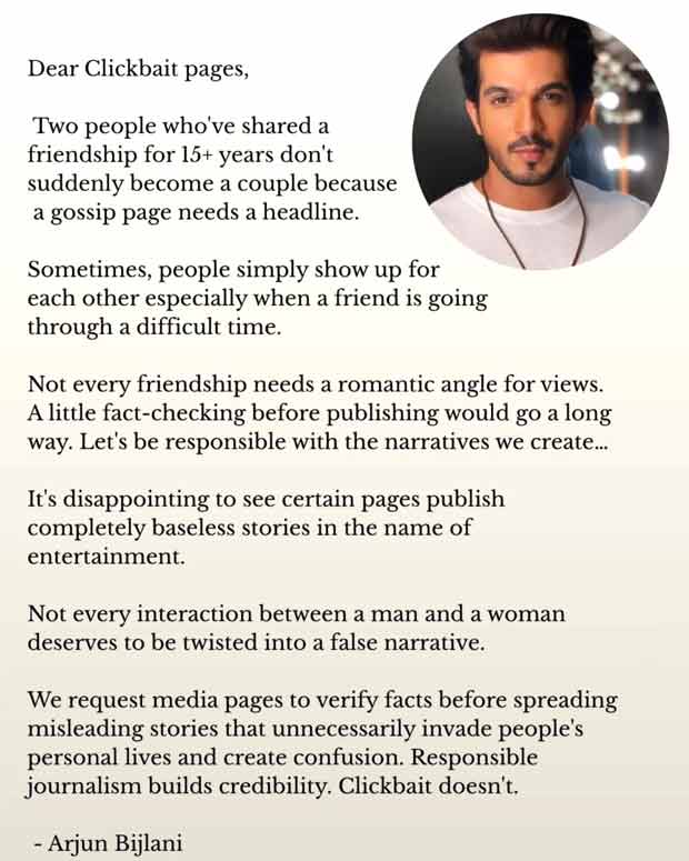 Arjun Bijlani shuts down dating rumours with Mouni Roy; says, “Not every friendship needs a romantic angle for views”