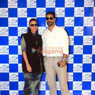 Photos: Neha Dhupia, Sachin Tendulkar and others were snapped at the launch of Ace Juniors by Ajit and Fatema Agarkar