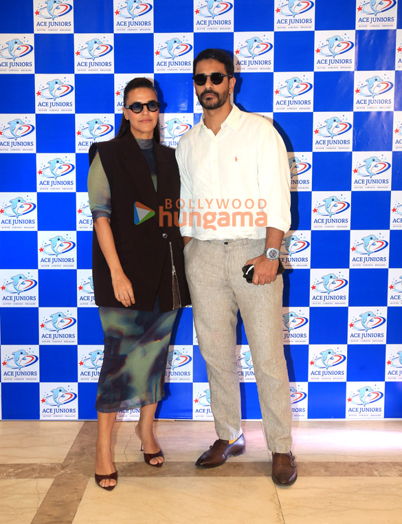 photos neha dhupia sachin tendulkar and others were snapped at the launch of ace juniors by ajit and fatema agarkar 3