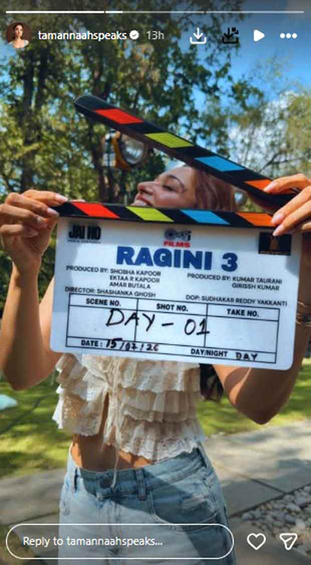 Ragini 3 begins filming: Tamannaah Bhatia kicks off shoot with Instagram update